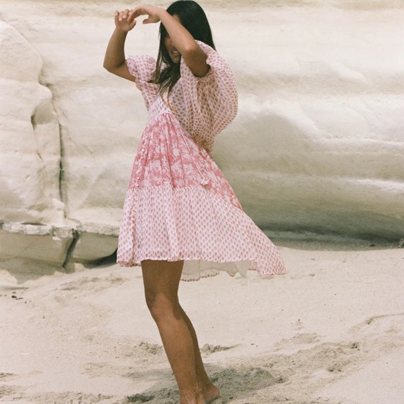 NWT Daughters of India Nora mini Dress -primrose- size: M - Picture 1 of 6
